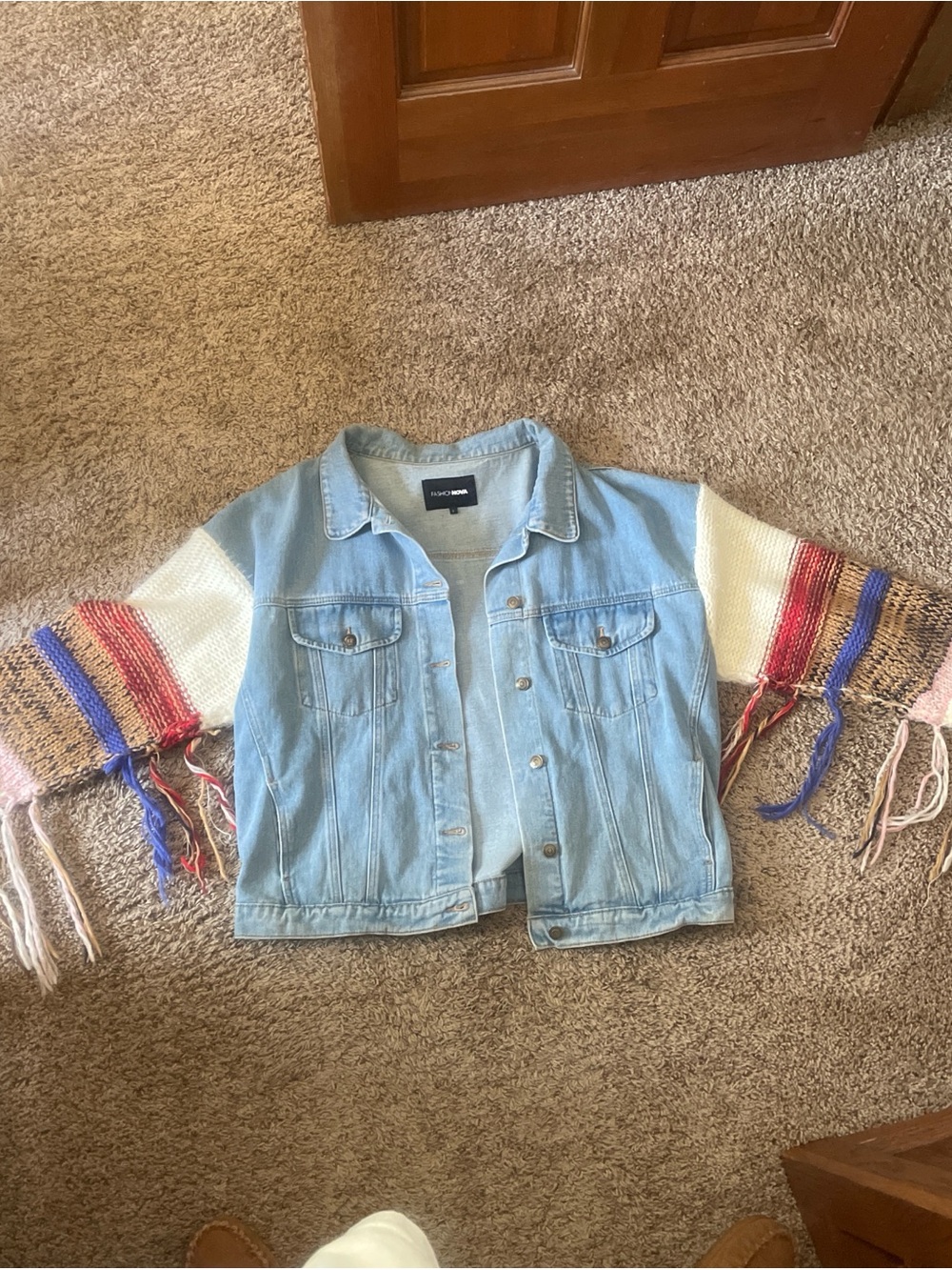 Fashion Nova Light Wash Denim Jacket in Light Blue